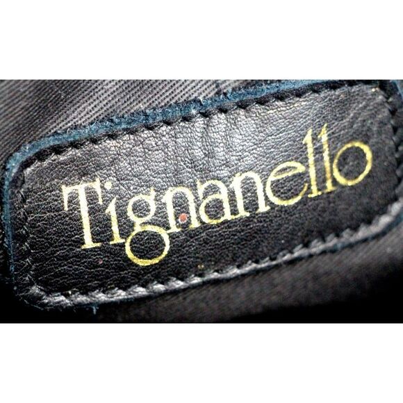 TIGNANELLO BLACK GENUINE LEATHER TASSEL CROSSBODY SHOULDER BAG HANDBAG PURSE - Picture 11 of 16